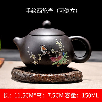 Chinese Yixing Zisha Teapot Handmade Xishi Tea Kettles Purple Clay Teaware Pots 150ml Puer Tea Kung Fu Tea Infuser
