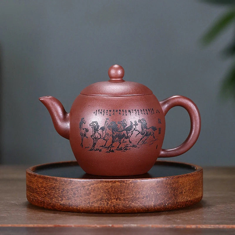 Chinese Yixing Zisha Teapot Raw Ore Zhu Mud Pot Handmade Beauty Tea Infuser Household Drinkware Tradition Tea Set Supplies 300ml