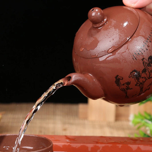 Chinese Yixing Zisha Teapot Raw Ore Zhu Mud Pot Handmade Beauty Tea Infuser Household Drinkware Tradition Tea Set Supplies 300ml