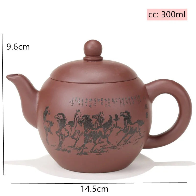 Chinese Yixing Zisha Teapot Raw Ore Zhu Mud Pot Handmade Beauty Tea Infuser Household Drinkware Tradition Tea Set Supplies 300ml