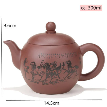 Chinese Yixing Zisha Teapot Raw Ore Zhu Mud Pot Handmade Beauty Tea Infuser Household Drinkware Tradition Tea Set Supplies 300ml