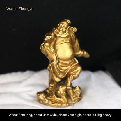 Chinese Zhong Kui Ornaments Pure Copper Beheading Ghosts Tianshi Ornaments Living Room Bedroom Lock Sculptures Crafts
