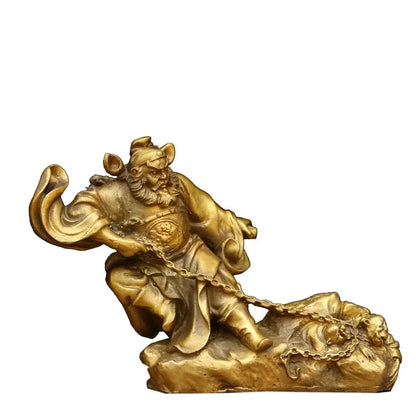 Chinese Zhong Kui Ornaments Pure Copper Beheading Ghosts Tianshi Ornaments Living Room Bedroom Lock Sculptures Crafts
