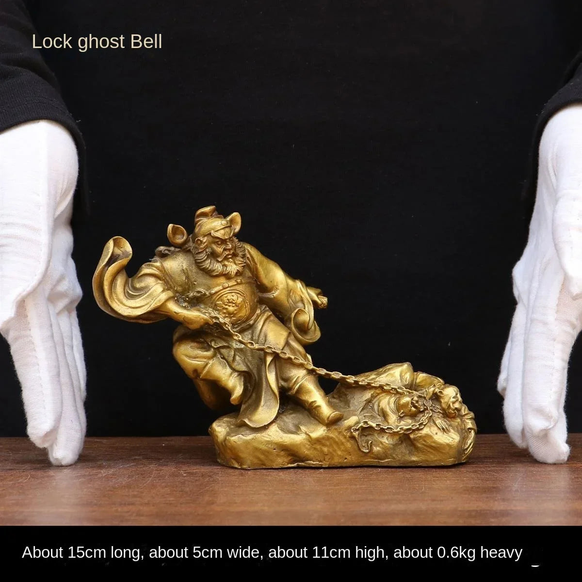 Chinese Zhong Kui Ornaments Pure Copper Beheading Ghosts Tianshi Ornaments Living Room Bedroom Lock Sculptures Crafts