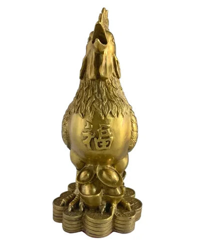 Chinese Zodiac Rooster Year Golden Rooster Collectible Figurines Charm of Prosperity Home Decoration Gift Feng Shui Decor