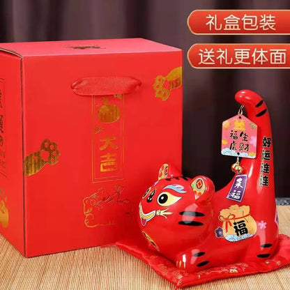 Chinese Zodiac Year of the Tiger New Year 2022 Home decoration crafts feng Shui mascot piggy bank