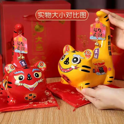 Chinese Zodiac Year of the Tiger New Year 2022 Home decoration crafts feng Shui mascot piggy bank