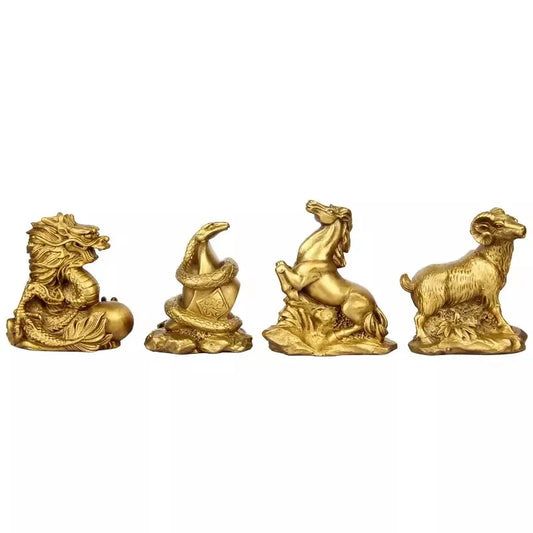 Chinese Zodiac twelve statue copper Animal ornament rat ox tiger rabbit dragon snake horse sheep monkey chicken dog pig figure