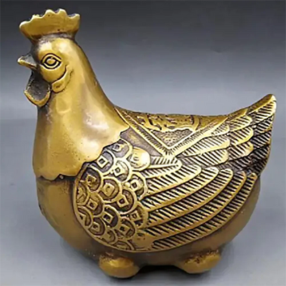 Chinese archaize Pure brass golden pheasant Home decoration