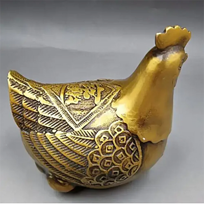 Chinese archaize Pure brass golden pheasant Home decoration