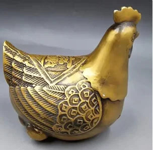 Chinese archaize Pure brass golden pheasant Home decoration
