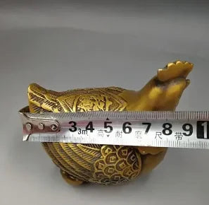 Chinese archaize Pure brass golden pheasant Home decoration