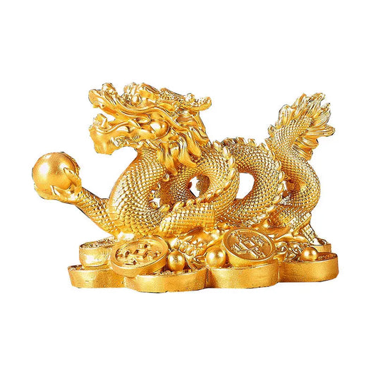 Chinese auspicious Money Dragon statuette  Resin sculpture Feng Shui Decoration Home living room bedroom office Figurines