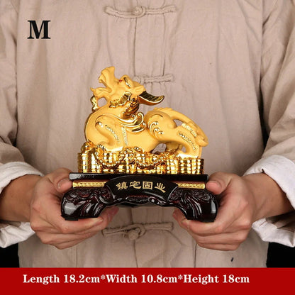 Chinese auspicious animal resin statue,Modern art sculpture High-end home feng shui decoration Lucky  brave troops Gift Statue