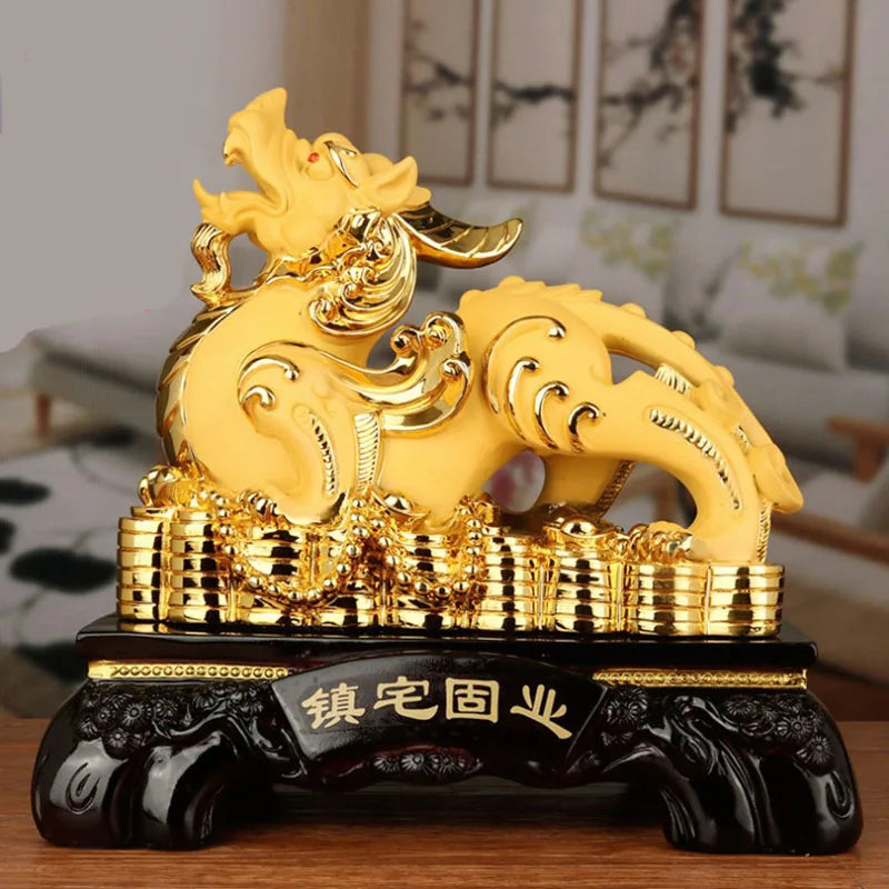 Chinese auspicious animal resin statue,Modern art sculpture High-end home feng shui decoration Lucky  brave troops Gift Statue