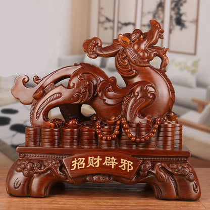 Chinese auspicious animal resin statue,Modern art sculpture High-end home feng shui decoration Lucky  brave troops Gift Statue