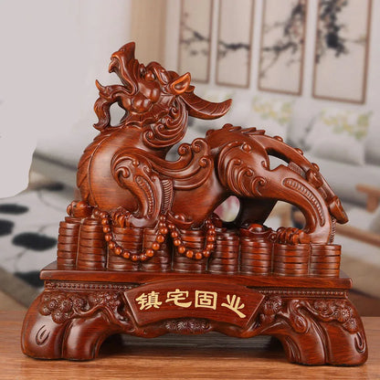 Chinese auspicious animal resin statue,Modern art sculpture High-end home feng shui decoration Lucky  brave troops Gift Statue
