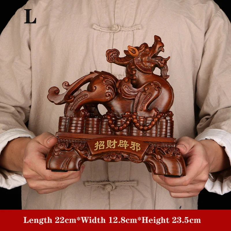 Chinese auspicious animal resin statue,Modern art sculpture High-end home feng shui decoration Lucky  brave troops Gift Statue