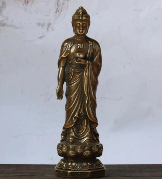 Chinese brass archaize Sakyamuni Buddha crafts statue