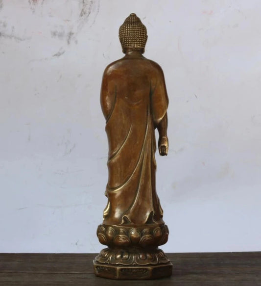 Chinese brass archaize Sakyamuni Buddha crafts statue