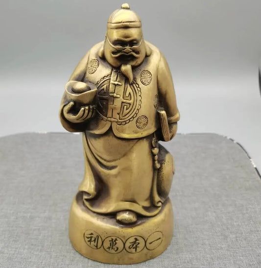 Chinese brass money boss handicraft decoration statue