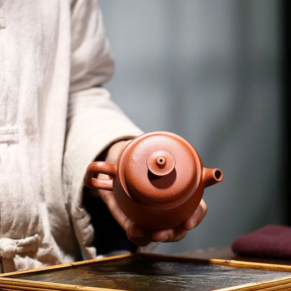 Chinese character carved tea pot marked ball shaped infuser holes master pots 6.8oz original ore real yixing zisha jiangpo clay