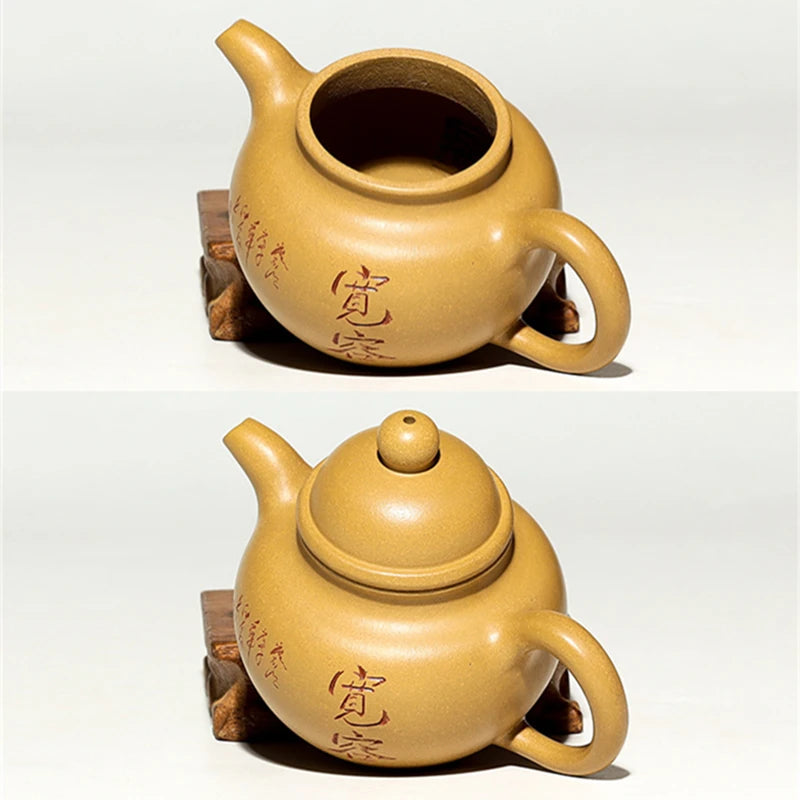 Chinese character carved tea pot marked original ore real yixing zisha duan clay tea brewer pot master handmade on sales China