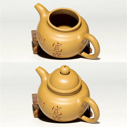 Chinese character carved tea pot marked original ore real yixing zisha duan clay tea brewer pot master handmade on sales China