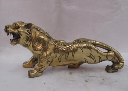 Chinese classical Copper Bronze FengShui Evil Lucky Wealth Tiger Statue