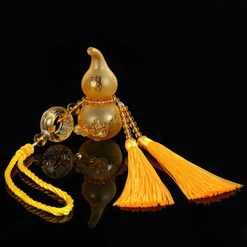 Chinese classical style colored glaze gourd Can be perfumed Pendant Crafts gift