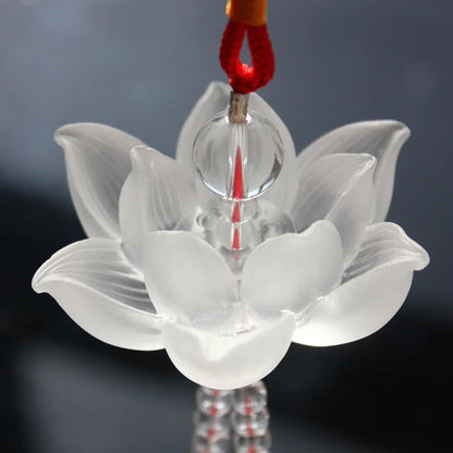 Chinese colored glaze lotus Car ornaments Buddhist lotus Pendant gift ...