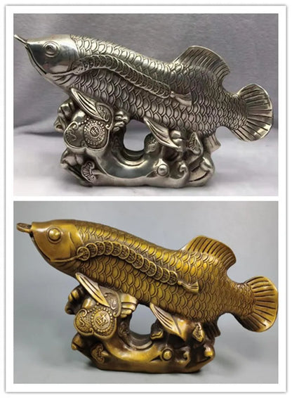 Chinese copper Good lucky for fish wealth crafts statue