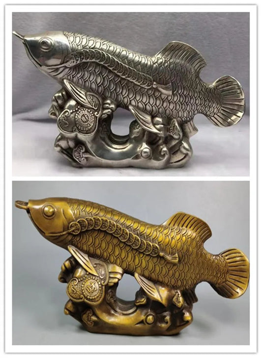 Chinese copper Good lucky for fish wealth crafts statue