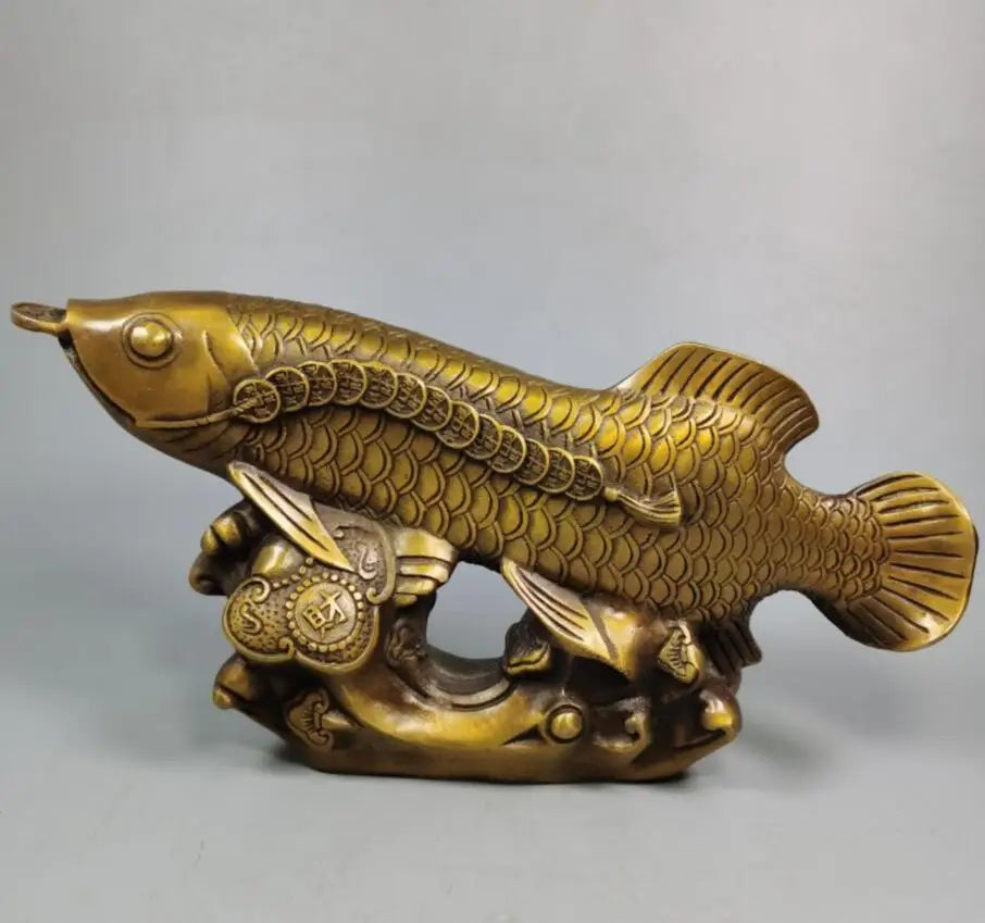Chinese copper Good lucky for fish wealth crafts statue