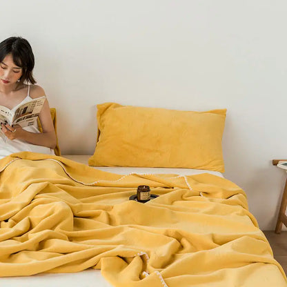 Chinese flannel sheet velvet thin blanket air conditioning blankets breathable health care bed cover full twin queen king size