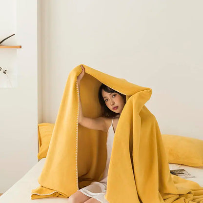 Chinese flannel sheet velvet thin blanket air conditioning blankets breathable health care bed cover full twin queen king size
