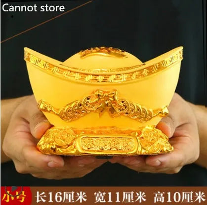 Chinese folk feng shui gold ingots home decoration crafts good luck statue Office Hotel Decoration