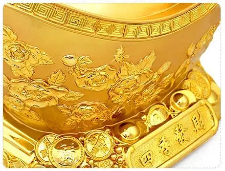 Chinese folk feng shui gold ingots home decoration crafts good luck statue Office Hotel Decoration