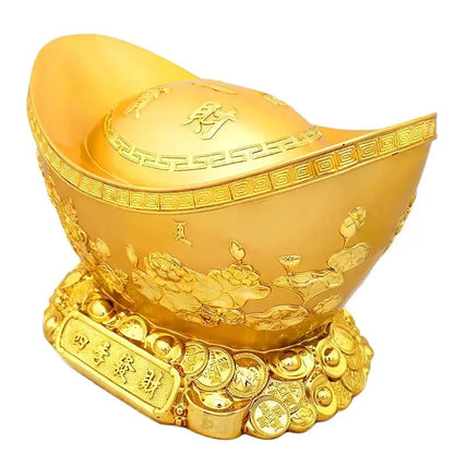 Chinese folk feng shui gold ingots home decoration crafts good luck statue Office Hotel Decoration