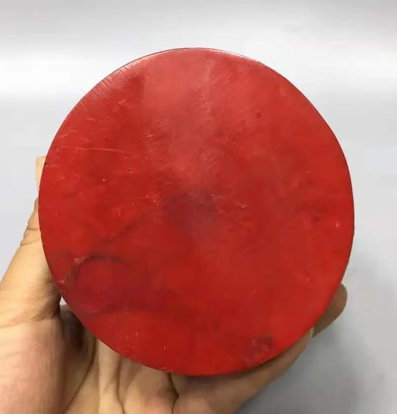 Chinese imitation red coral Brush pot crafts statue