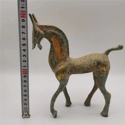 Chinese junk collection antique bronze gilt Han Dynasty horse home decoration