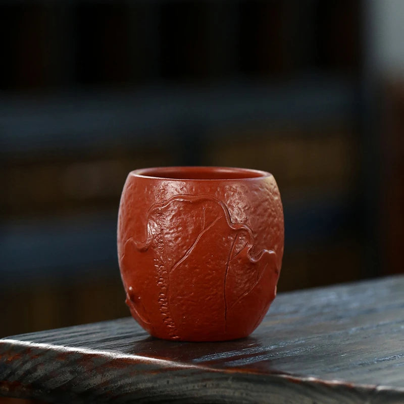 Chinese master cup handmade craft real yixing zisha dahongpao clay kungfu tea cups 140ml original ore on sales