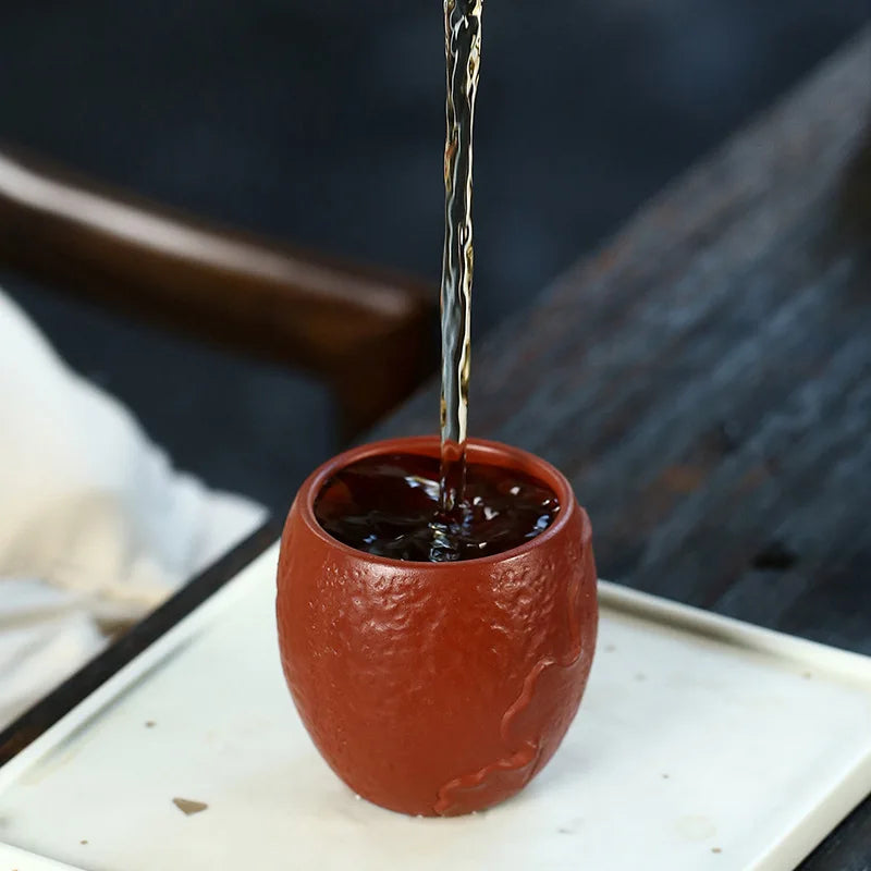Chinese master cup handmade craft real yixing zisha dahongpao clay kungfu tea cups 140ml original ore on sales