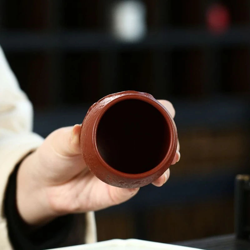 Chinese master cup handmade craft real yixing zisha dahongpao clay kungfu tea cups 140ml original ore on sales