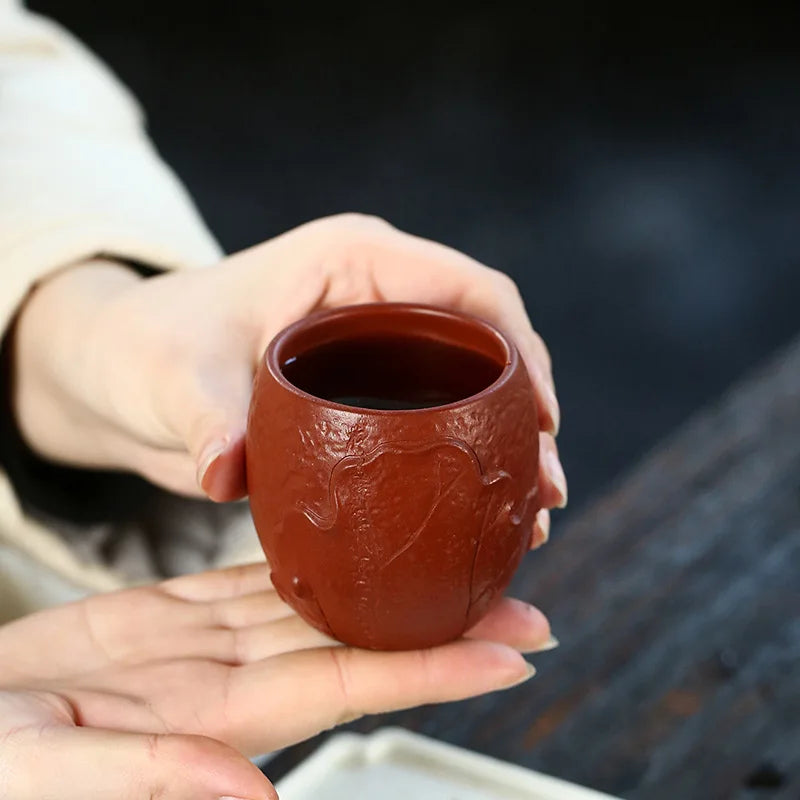 Chinese master cup handmade craft real yixing zisha dahongpao clay kungfu tea cups 140ml original ore on sales