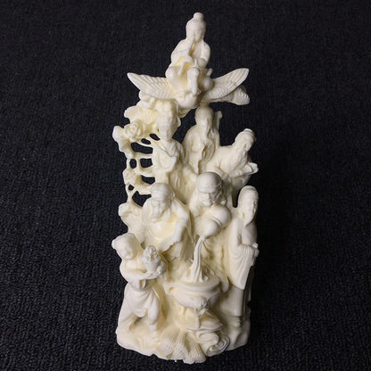 Chinese myth Characters Eight Immortals Crossing the Sea Decorative Statue Resin Art Sculpture Home Room Office Decorations