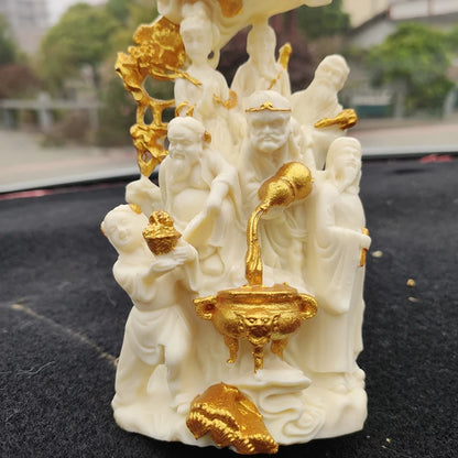 Chinese myth Characters Eight Immortals Crossing the Sea Decorative Statue Resin Art Sculpture Home Room Office Decorations