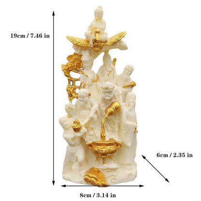 Chinese myth Characters Eight Immortals Crossing the Sea Decorative Statue Resin Art Sculpture Home Room Office Decorations