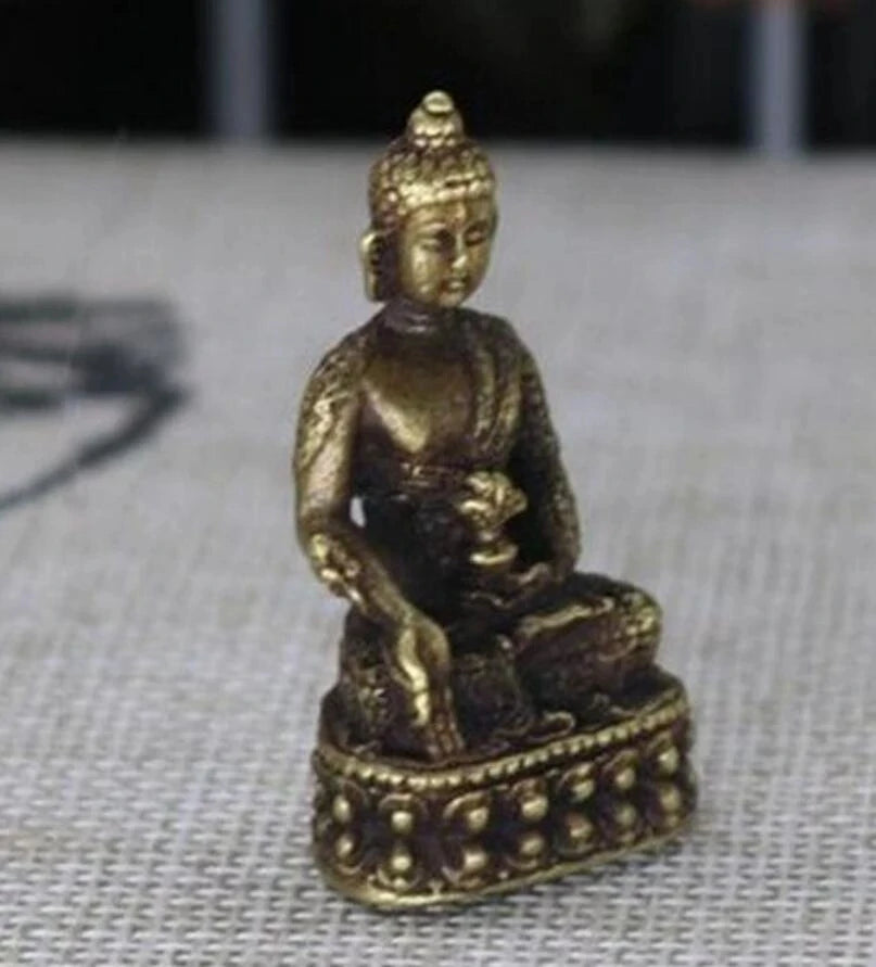 Chinese pure brass Medicine Buddha small statue