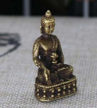 Chinese pure brass Medicine Buddha small statue